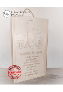 Graviruota vyno dėžė "Paryžius "